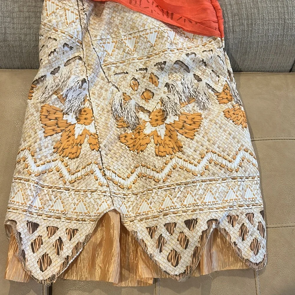 Disney Moana Red and White Patterned Top size 78 one piece used once